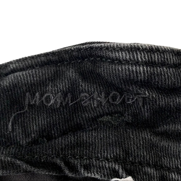 AE Paperbag Hi-Rise Black Denim Button Mom Shorts - Picture 4 of 12